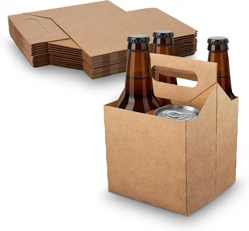 MT Products 4 soportes para botellas de cartón kraft de 12 onzas. Portabotellas de cerveza o soda para un transporte seguro y fácil, paquete de 4