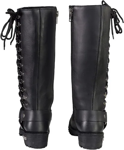 Vista 9 de Botas de piel con arnés y cordones completos, clásicas para mujer de Milwaukee Leather.