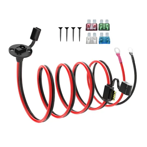 Vista 8 de ELFCULB Cable de Extensión de Enchufe SAE de Puerto de Pared Lateral de Alimentación 10AWG 2FT (0.6m) a Conectores SAE, con Fusible de 10A 15A 20A