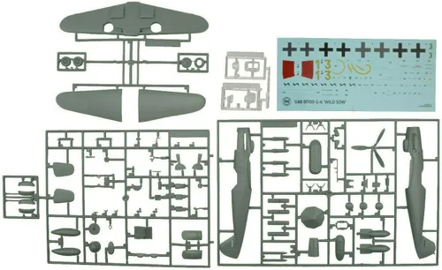 Vista 4 de Premium Hobbies Bf109 G-6 "Wild Sow 1:48 Kit de avión modelo de plástico 137V