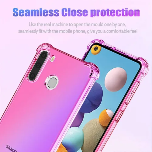 Vista 3 de Funda para Samsung A21, Galaxy A21 Cute Case Girls Women Gradient Slim Anti Scratch Soft TPU Funda protectora a prueba de golpes para Samsung Galaxy