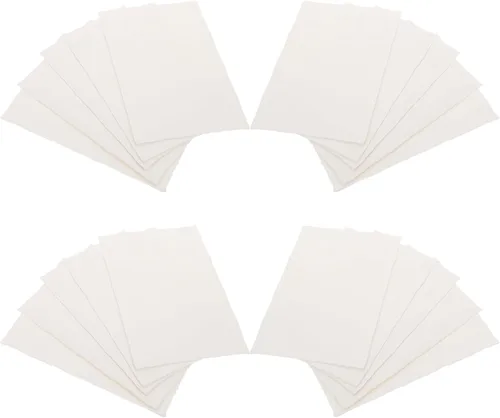 BCOATH 20 Sheets Handmade White Cotton Watercolor Paper with Rough Deckled Edge, Textured Art Paper for Painting, Crafting, Invitations, and