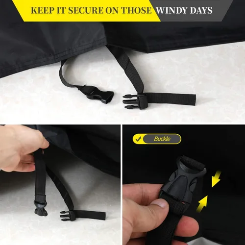 Vista 3 de Aiskaer Funda para bicicleta de 2 a 3 bicicletas, impermeable, negro, poliéster, resistente, montaña, carretera, bicicletas eléctricas