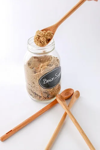 Vista 4 de Juego de 4 cucharas medidoras de madera de mango largo grabadas para ingredientes secos y líquidos, juego de madera de haya (asas de 9 pulgadas)