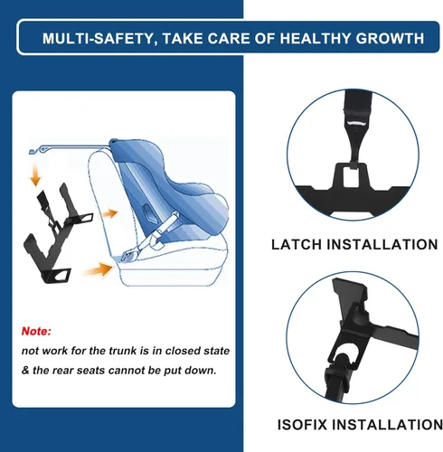 Vista 7 de Soporte de montaje ISOFIX para automóvil, soporte de montaje de asiento de seguridad para niños, soporte de montaje universal para pestillo