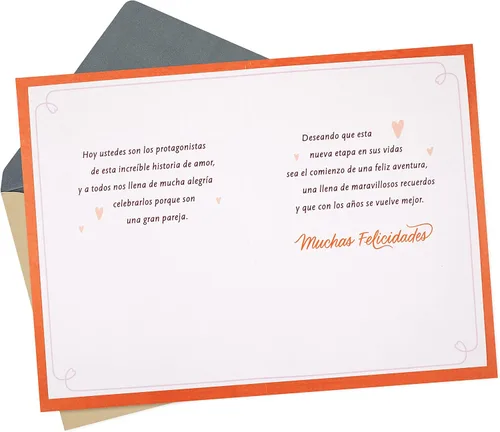 Vista 2 de Hallmark Tarjeta de boda española Vida, Tarjeta de Boda (Recién Casados)