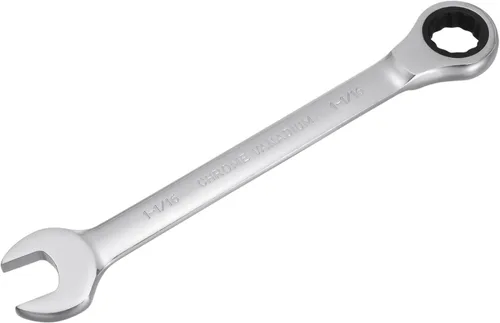 Vista 19 de uxcell Llave combinada de carraca de 1 pulgada SAE de 72 dientes y 12 puntos, llave de caja abierta de trinquete, herramientas Cr-V