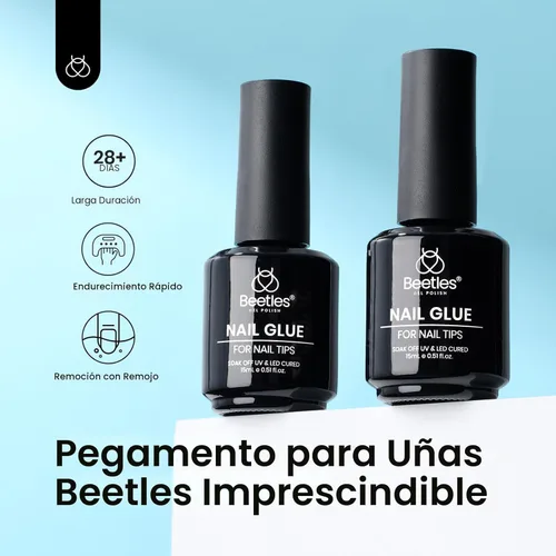 Vista 2 de Beetles Pegamento en gel 9 en 1 para puntas de uñas acrílicas transparentes, 2 unidades de 0.5 oz lq de larga duración para puntas de uñas postizas