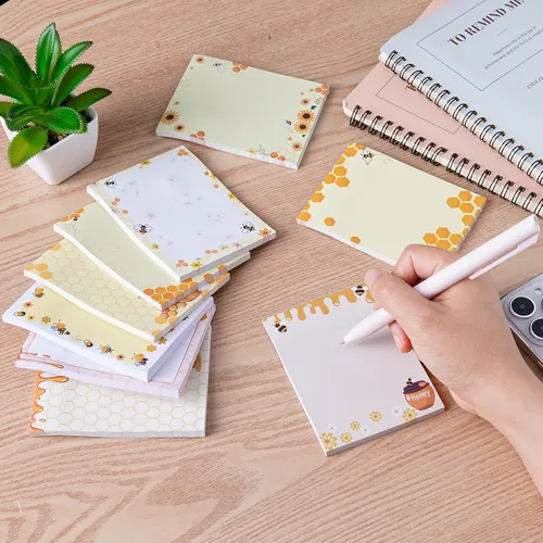 Vista 7 de Notas Adhesivas de Regalo de Abeja - 9 PCS Regalos con Temática de Abeja Abejas Melíferas Blocs de Notas Autoadhesivas Lista de Tareas Blocs de Memo