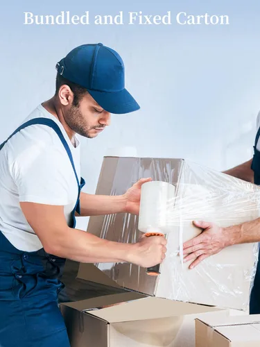 Vista 6 de JARLINK Paquete de 4 envolturas elásticas, envoltura retráctil de 5 pulgadas para envoltura de paletas, rollo de plástico para envoltura móvil