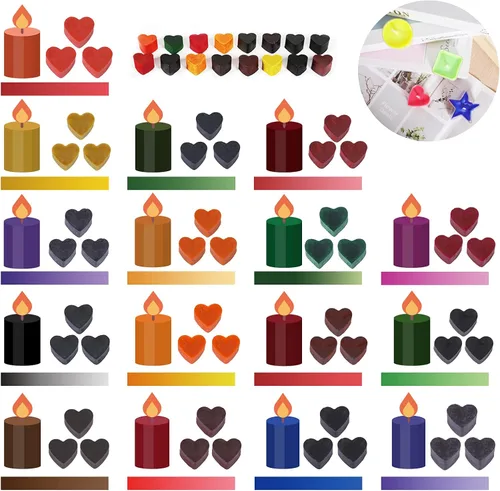 Juego de tintes para velas, 16 colores para hacer velas, teñido de cera de soja a granel, kit de fabricación de velas de bricolaje