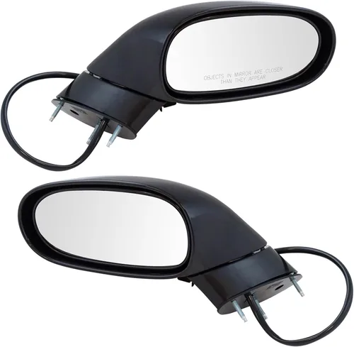 Vista 47 de TRQ Conjunto de 2 piezas de espejo lateral para conductor y pasajero, ajuste eléctrico, sin calefacción, sin memoria, color negro, compatible