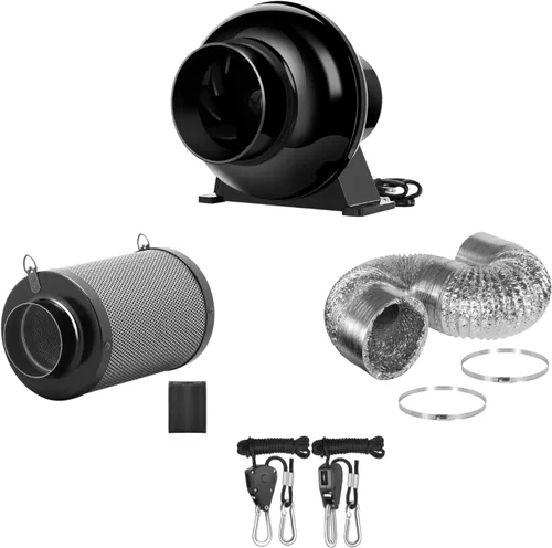 Vista 12 de iPower Ventilador inteligente de conducto en línea de 4 pulgadas con control de temperatura de humedad a través de la aplicación Bluetooth y WiFi