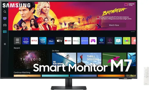 SAMSUNG Monitor inteligente USB-C de la serie M70B 4K UHD de 43 pulgadas y TV de transmisión, 4ms, 60Hz, HDR10, pantalla inalámbrica, concentradores