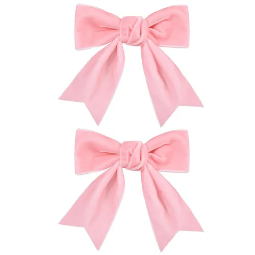 Vista 24 de Pinzas para el cabello de lazo de cinta de terciopelo rojo con purpurina de 3 pulgadas, hebillas tipo cocodrilo, pasadores para San Valentín