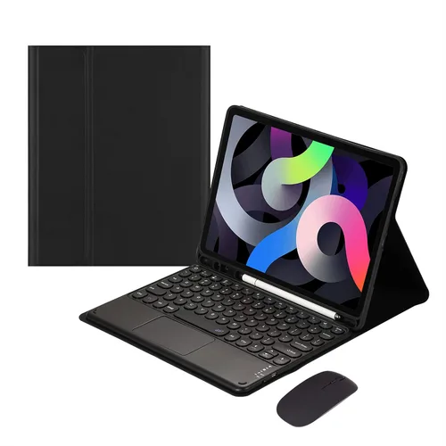 Vista 13 de Funda de teclado para Galaxy Tab S6 Lite de 10.4 pulgadas 2022 2020 modelo SM-P610/P613/P615/P619, Touchpad lindo teclado redondo color teclado