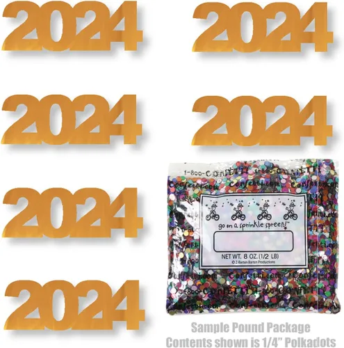 Vista 10 de Confeti Año 2024 Negro - Paquete al por menor #7630 QS0