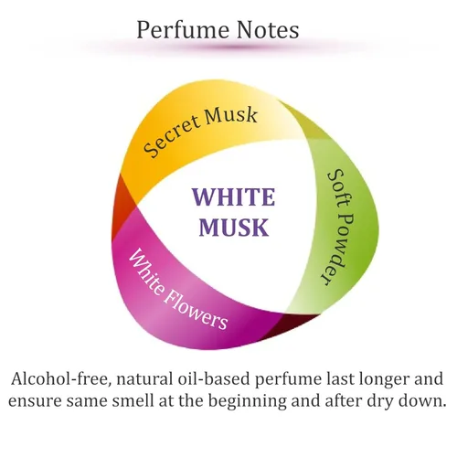 Vista 2 de Zoha White Musk - Perfume de almizcle para mujeres y hombres, perfume limpio sin alcohol y aceite de capas, 0.2 fl oz