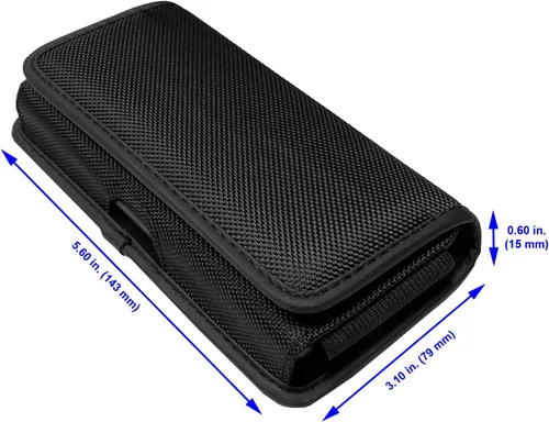 Vista 2 de Funda de nailon para teléfono celular para Google Pixel 5, Alcatel Insight, Tetra, Verso, Samsung Galaxy S10e, J3, LG Aristo 3/2 - Funda horizontal