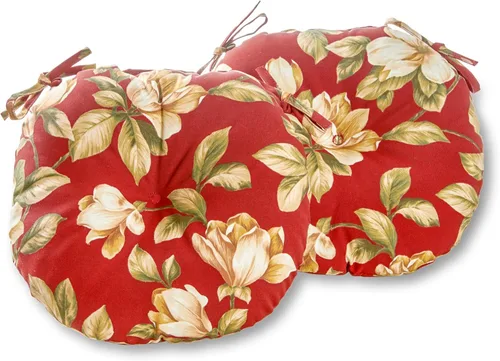 Vista 75 de Greendale Home Fashions Cojín redondo para asiento bistro de 15 pulgadas, 2 unidades (paquete de 1), Adobe Stripe