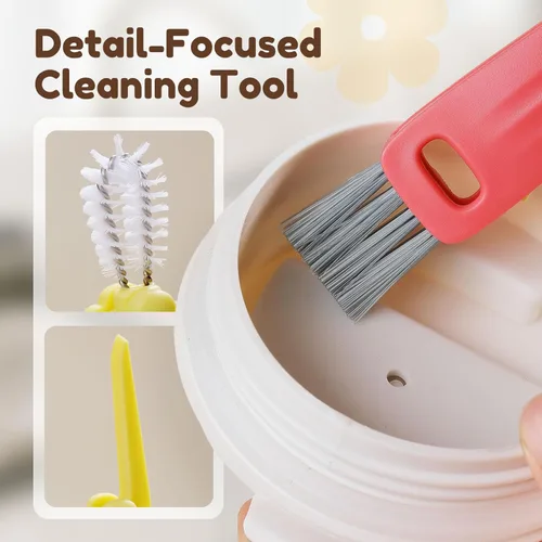 Vista 5 de Mejorado Cepillo de Limpieza de Tapa de Copa 3 en 1, Nuevo Cepillo Limpiador Multifuncional de Tapa 2025, Juego de Cepillo de Limpieza de Grietas