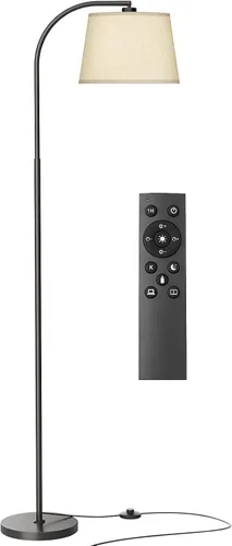 Vista 8 de Karjoefar 64" 3 Color Dimmable Black Arc Floor Standing Lamp with Remote Pantalla de lino ajustable y giratoria de 350° H/180° V, iluminación Negro