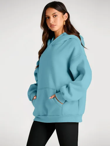 Vista 164 de Trendy Queen - Sudaderas extragrandes con capucha para mujer, suéteres de manga larga, sin botones, de vellón, de otoño, ropa de invierno