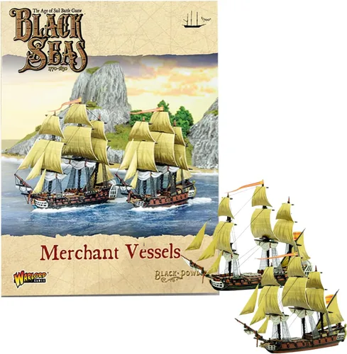 Wargames Delivered - Black Seas The Age of Sail Merchant Buques incluye 2 recipientes de resina y metal - Juego de mesa de acorazado por Warlord