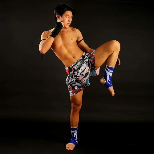 Vista 5 de Tuff Sport Boxeo Muay Thai Shorts Tiger Kick Artes Marciales Entrenamiento Gimnasio Ropa Troncos