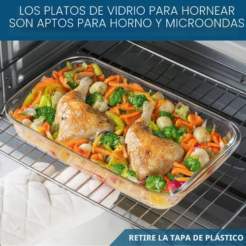 Vista 6 de COOK WITH COLOR - Juego de 8 piezas de refractarios profundos de vidrio con tapas de plástico, para hornear y almacenar alimentos, aptos para Azul