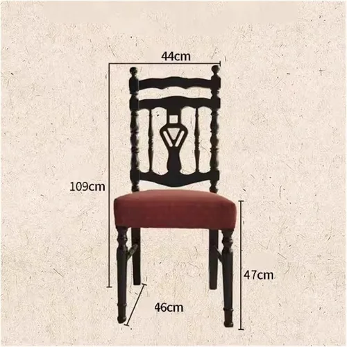 Vista 2 de sillas de comedor Silla de comedor de madera maciza para el hogar, tapizado, café, restaurante, respaldo, escritorio, cocina moderna
