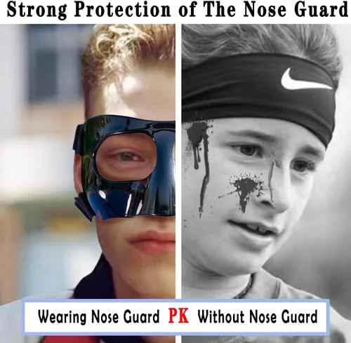 Vista 4 de Protector de nariz para nariz rota, máscara facial deportiva, protector de nariz ajustable con acolchado de espuma para béisbol, softbol
