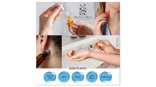 Vista 5 de Azafrán Attar Roll On Perfume, sin alcohol, Unisex, 0.2 fl oz