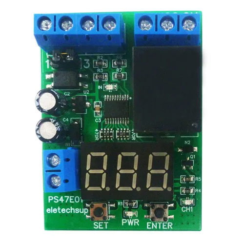 DC 12V LED Interruptor de relé digital Módulo de placa de control Módulo de relé Detección de voltaje Carga de descarga Monitor Prueba (1)