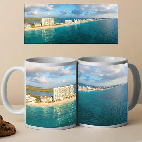 Vista 9 de Custom Ceramic Photo Mug - Personalized Coffee Cup - Customize with Images, Text, Photos, Logos - Taza de café personalizadas - Color and