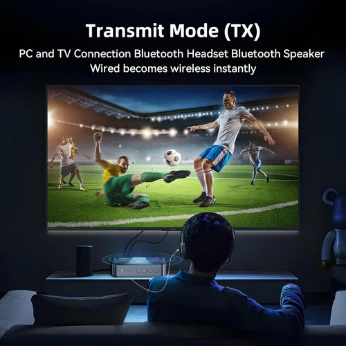 Vista 4 de M13 RGB Bluetooth 5.3 Transmisor receptor de audio, adaptador de audio Bluetooth para el hogar antiguo estéreo/altavoces TV con pantalla, USB, RCA