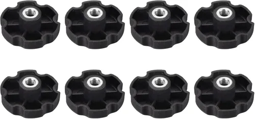 uxcell 8 tornillos de perilla hembra, M8 x 1.929 in, tuerca de plástico negra para maquinaria, industria, muebles, equipos electrónicos