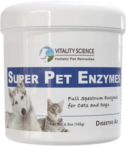 Vista 5 de Vitality Science Enzimas súper mascotas naturales para perros Espectro completo de enzimas digestivas Ayuda a la diarrea del perro