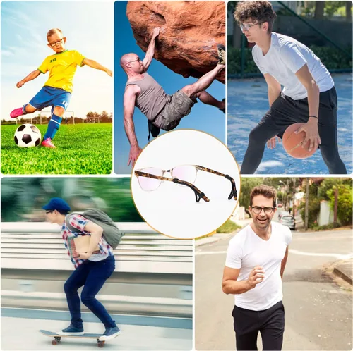 Vista 7 de SMARTTOP Eyeglasses Ear Grips Sleeve-Upgrade anti-slip eyewear retainer-Sleeve with Hook design-Soft and comfort Glasses Ear hooks 6Pairs (BLACK)