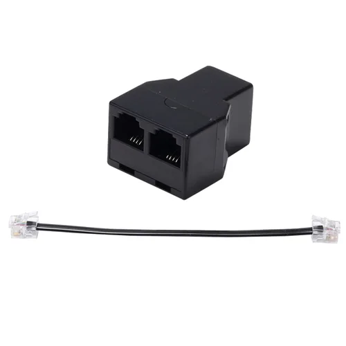 Vista 6 de Divisor de línea telefónica, divisor de teléfono, con enchufes RJ11 6P4C, adecuado para teléfono, máquina de fax, paquete de 2