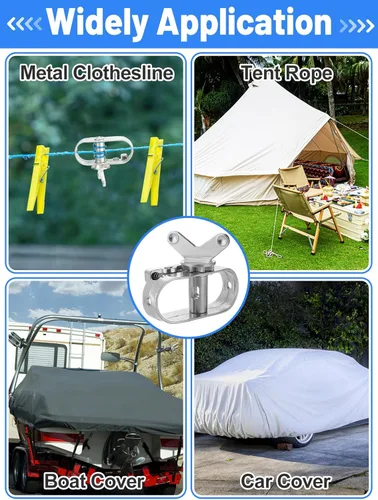 Vista 7 de Cabrestante de aleación de zinc resistente para cubierta de piscina, 2 piezas de tensor de cable de agujero grande, trinquete para invierno, sobre