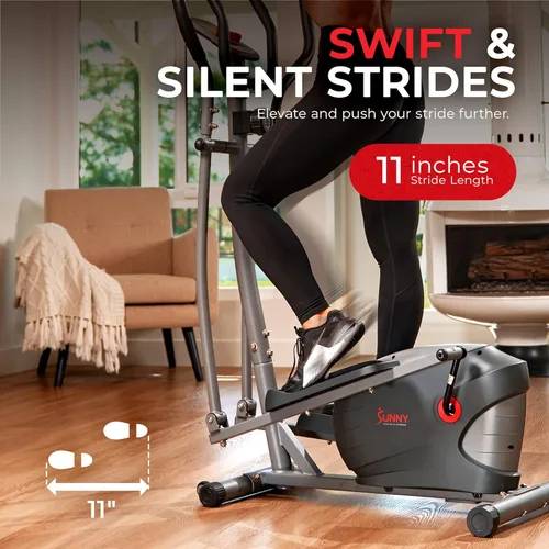 Vista 4 de Sunny Health & Fitness Upright Elliptical Machine, Full Body Cardio Exercise with Adjustable Resistance, Arm and Leg Workout Machine, SunnyFit App