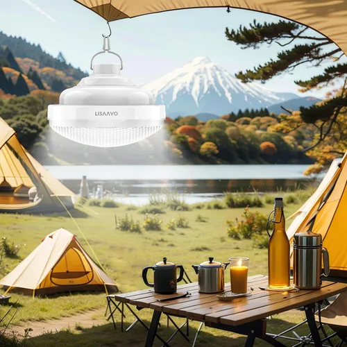 Vista 8 de 2 luces de tienda de campaña recargables 2400mAh LED luz de camping, IPX5 impermeable para camping, al aire libre, corte de energía