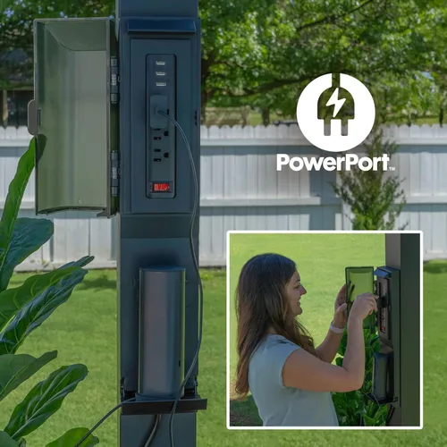 Vista 5 de Backyard Discovery Sarasota - Kit de pérgola con listones de acero galvanizado de 10 x 10 pies con techo ajustable, sombra, protección contra