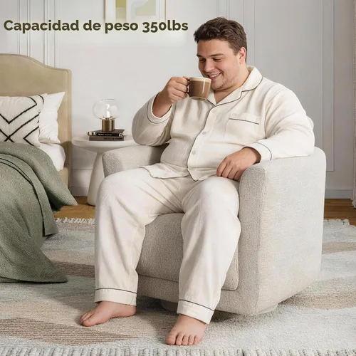 Vista 6 de Silla giratoria decorativa, silla giratoria de barril de felpilla de 360° para sala de estar, silla de rincón de lectura para dormitorio, espacios