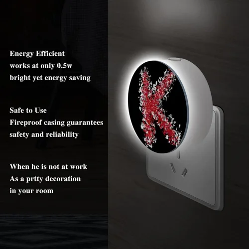 Vista 3 de Luz nocturna LED automática con sensores de luz, letra K, luces nocturnas enchufables a la pared para dormitorio, guardería, baño, pasillo, cocina