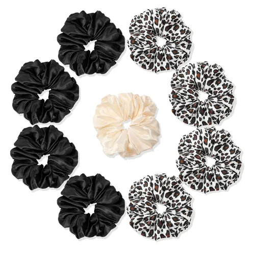 Vista 14 de Scrunchies - Bandas elásticas para el cabello, bandas elásticas para el cabello, paquete de accesorios neutros para el cabello, para mujeres y niñas