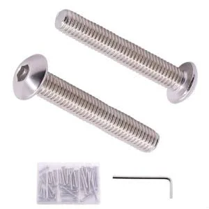 M6 x 0.630 in, 0.984 in, 1.378 in, cabeza de botón inoxidable, surtido de tornillos y pernos, 30 piezas en total, acero inoxidable 304, rosca
