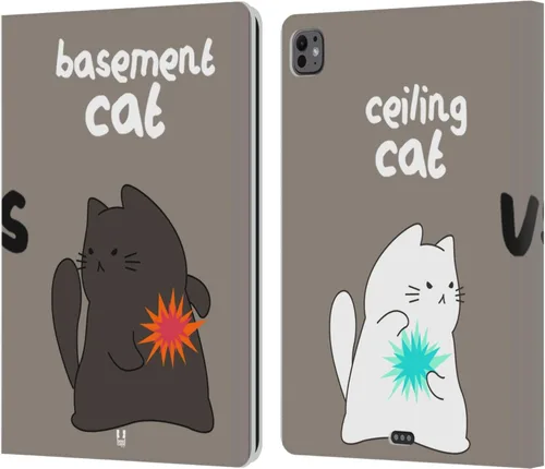 Vista 10 de Head Case Designs Ceiling Cat Saves Vanilla Ceiling Cat Vs Basement Cat Leather Wallet Case Compatible with Apple iPad Air 2 (2014)