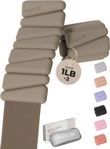 Vista 23 de Peso para Pilates Pesas ajustables para muñeca y tobillo para mujeres Brazaletes con peso 1 libra/ 2 libras cada una (Juego de 2)